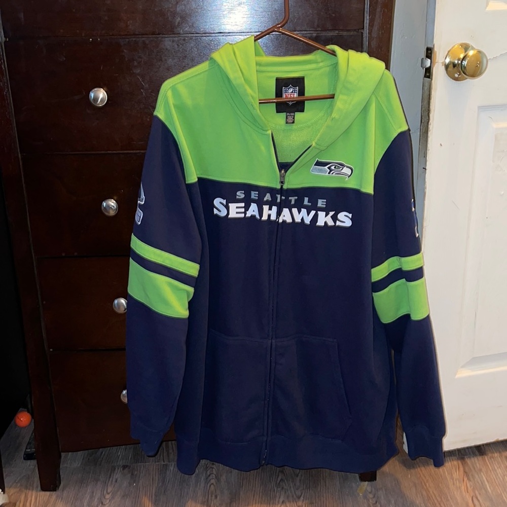 Mens Seahawks Zip Up Hoodie